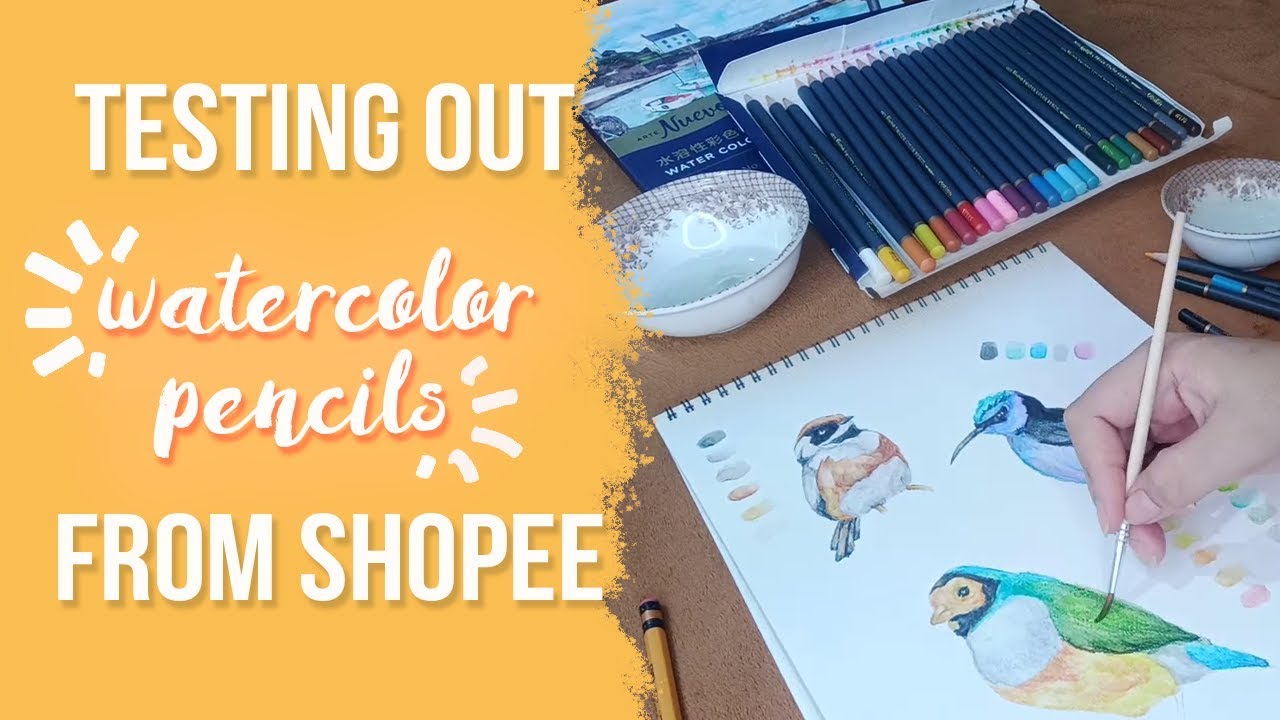 TESTING WATERCOLOR PENCILS FROM SHOPEE (CHEAP& AFFORDABLE)