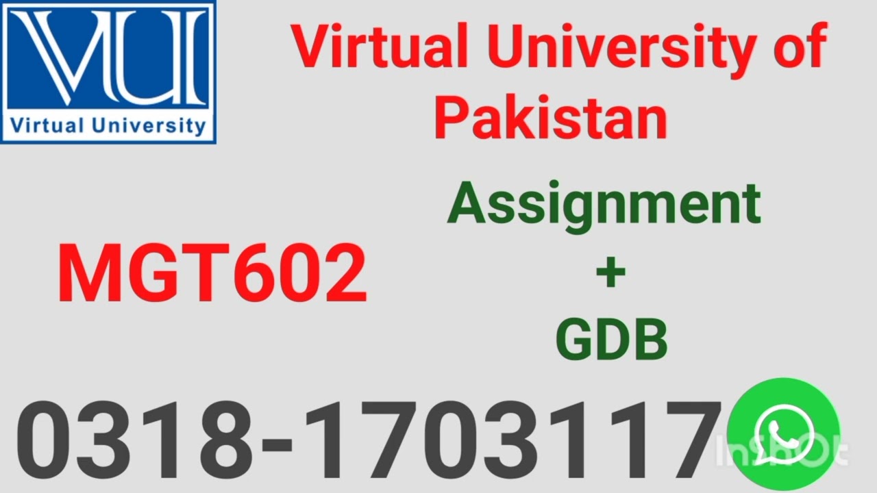 MGT602 Assignment 1 Solution Fall 2024 | 100% Correct Answer by StudyStore4