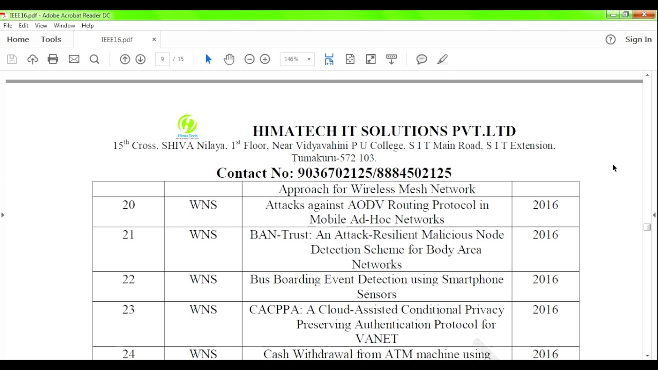 IEEE 2016-17 Projects List of all Domains
