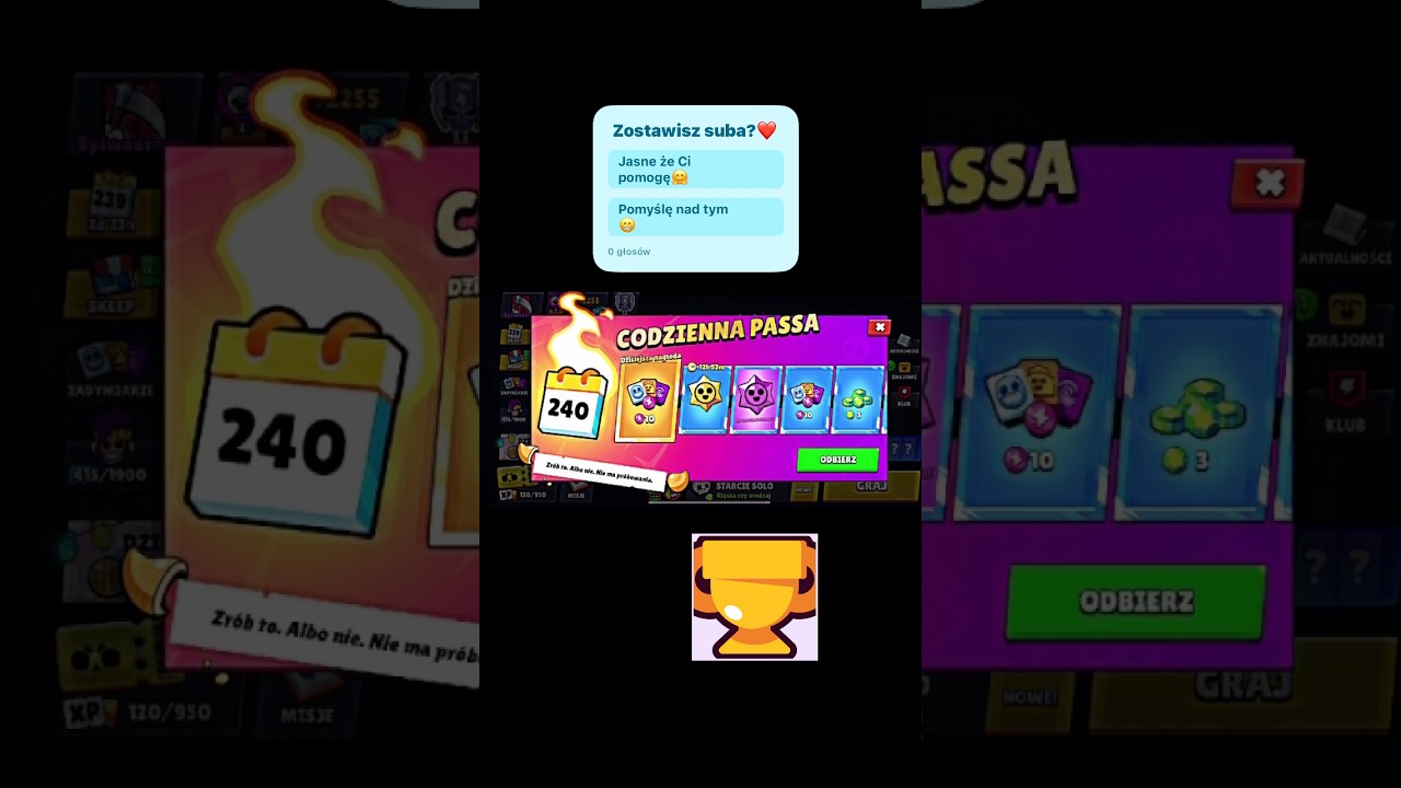 Codzienna🌞Passa 🎰240 i nagrody🎁na gł&oacute;wnym🗿koncie🏆#brawlstars⭐️#supercell👑#bs💫#fypシ