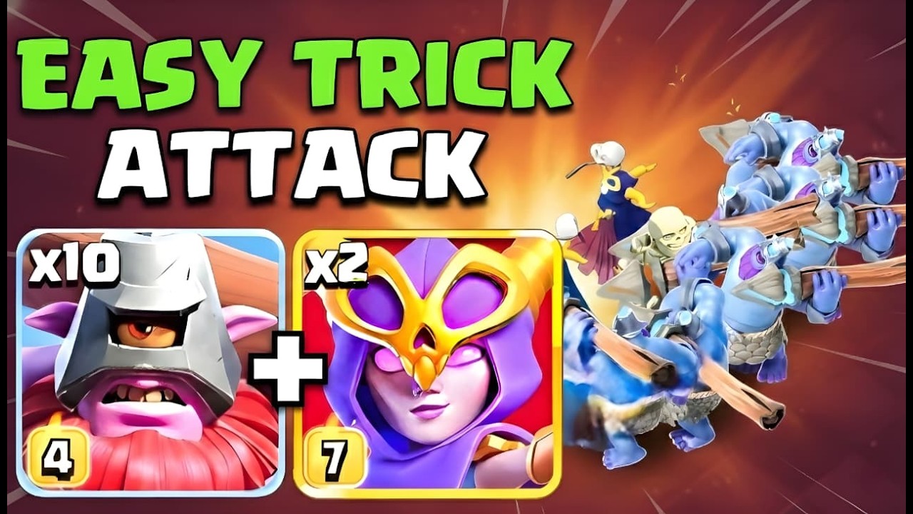 EASY TRICK!😱 Thrower + Super Witch with Stick Horse Equipment🔥😱 | Clash of clans | Gaming Frank