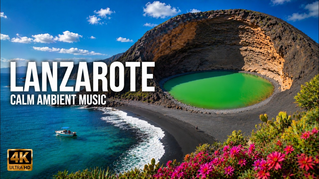 Lanzarote 4K 🇮🇨 Volcanic Landscapes of the Canary Islands | Relaxing Music & Nature