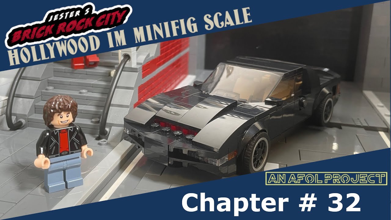 LEGO KNIGHT RIDER (K.I.T.T.) & David Hasselhoff auf dem Highway to Hell - LEGO Movie Stadt