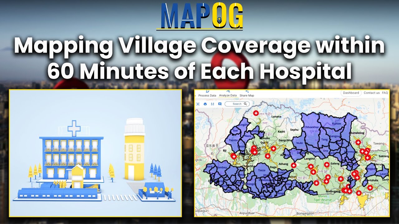 Hospital Accessibility Analysis |  Mapping Village Coverage within 60 Minutes of Each Hospital