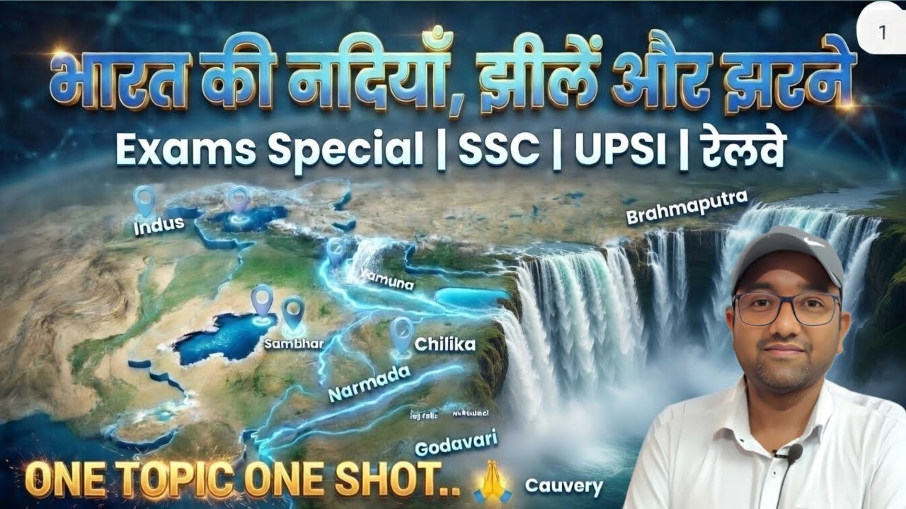 INDIAN GEOGRAPHY भारत की नदियां , झीले और झरने |भारतीय भूगोल समान्य परिचय #GEOGRAPHY By-Jitendra Sir