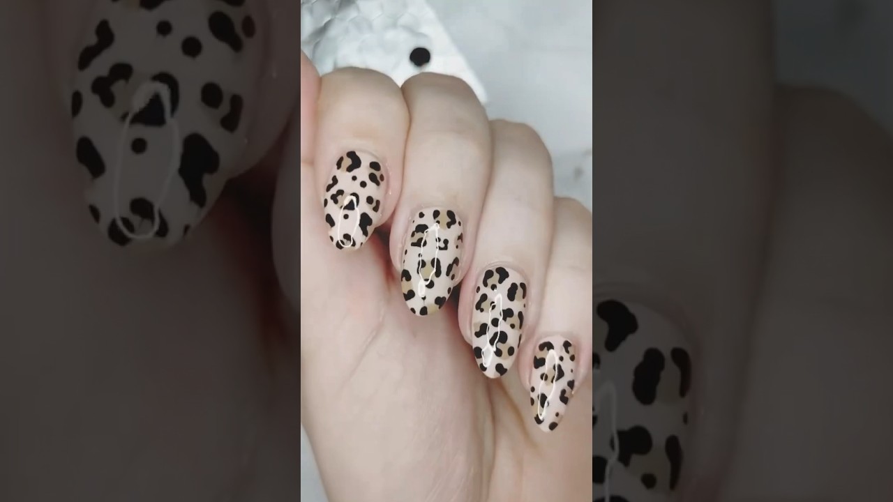 Leopard Print Nail Art Design 🐆