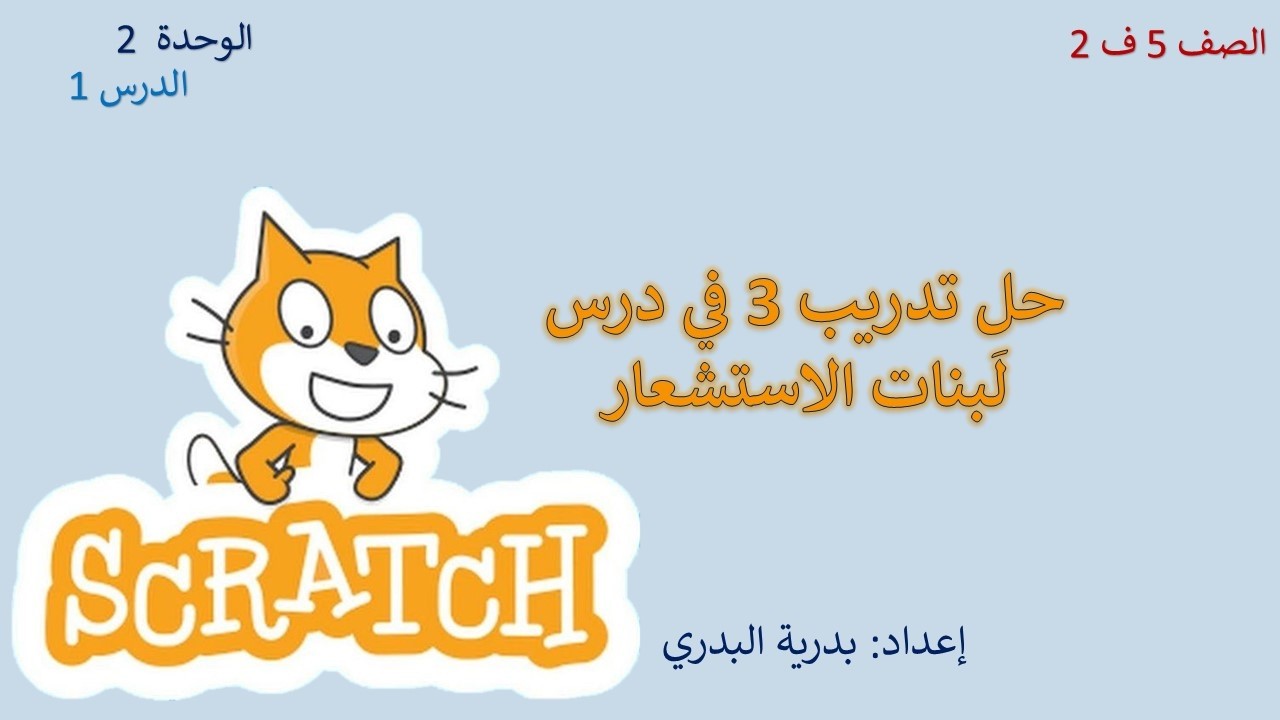 الصف 5، الفصل2، الوحدة1: الدرس 1: حل التدريب 3 من درس لبنات الاستشعار
