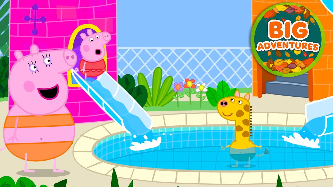 Peppa Pig&rsquo;s Water Park Adventure! 💦 | Peppa & George: Biggest Slide Ever | Cartoon for Kids | 20 Min
