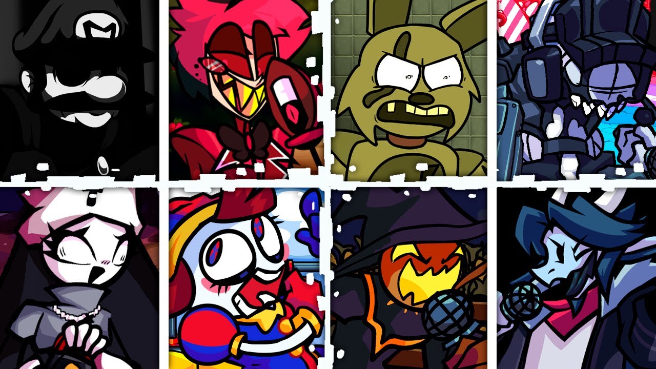 THE END but Every Turn a Different Character Sings 🎶⚡ (FNF Mario Madness v2 )