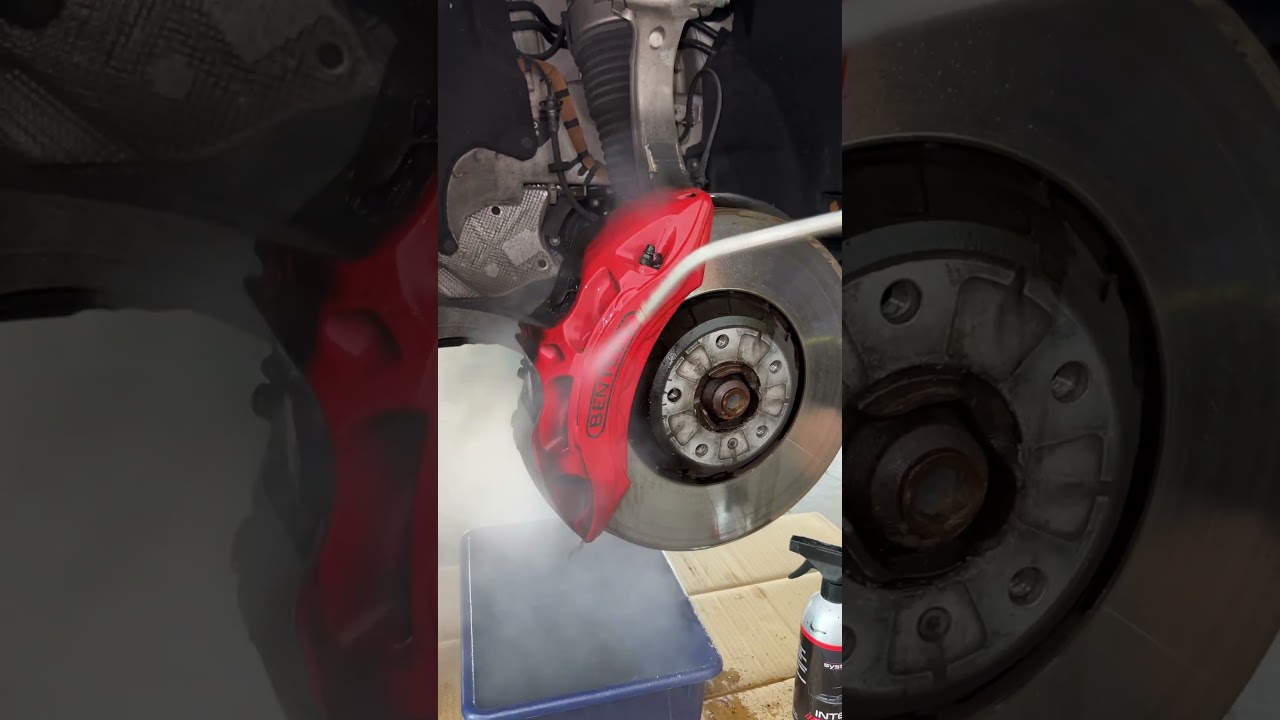 Pressurized steam cleaning 😍😍 bringing Bentley caliper back to life