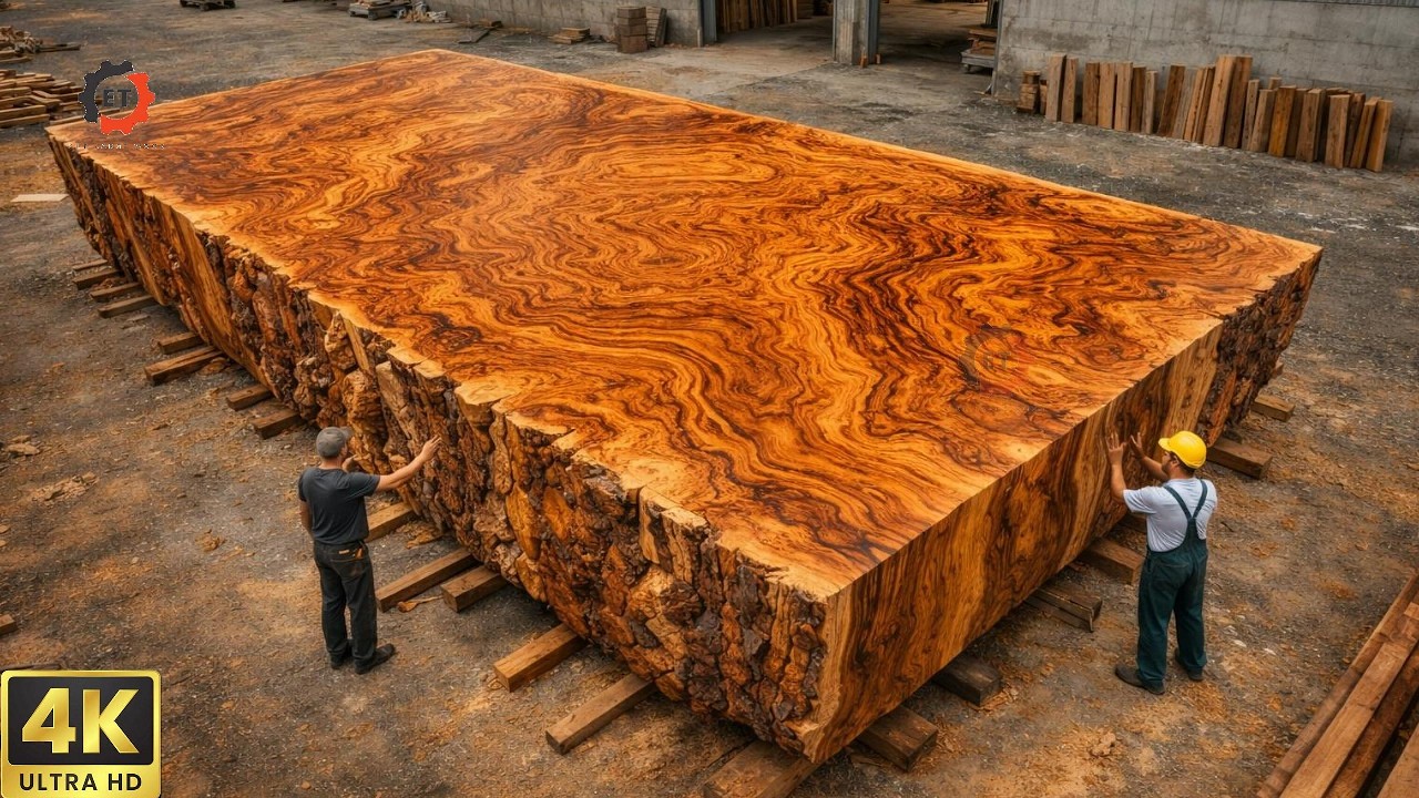 Inside the Massive Timber Plant | Giant Logs and Heavy Machines Transforming Wood into Luxury Tables