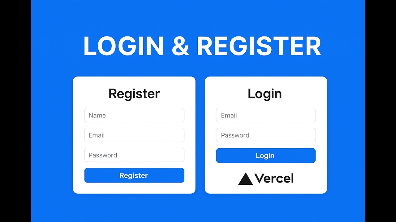 Login & Register using html with page redirection and deployment with vercel