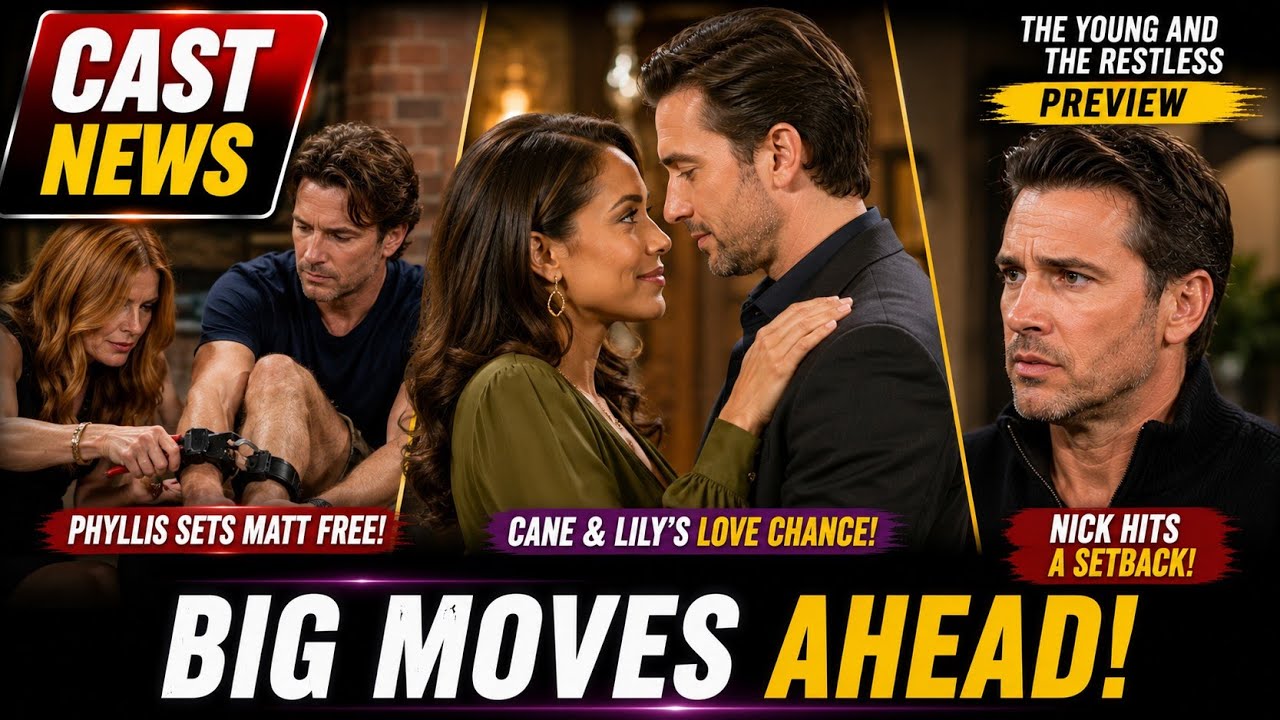 Y&R Preview! Phyllis Frees Matt as Nick Faces Disaster & Cane Makes a Bold Move for Lily