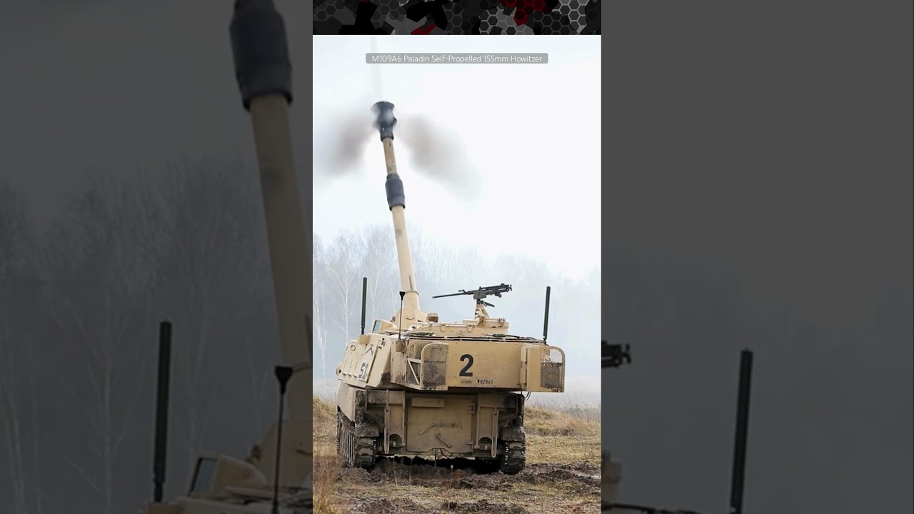 M109A6 Paladin 155mm High-Angle Fire