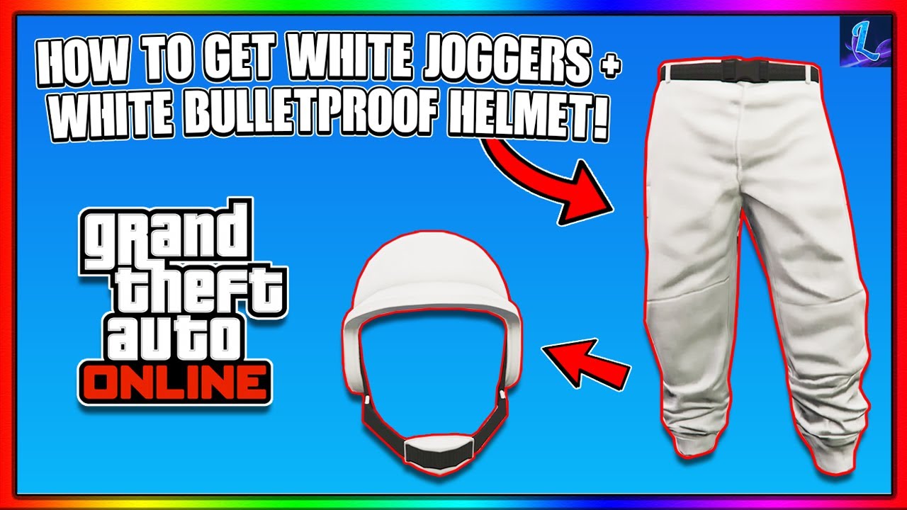 GTA 5 HOW TO GET WHITE JOGGERS AND WHITE COLORED BULLETPROOF HELMET! *AFTER PATCH 1.65* | GTA Online