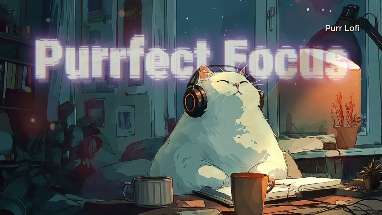 Purrfect Night: Deep Study Lofi - Calm, Focus & Work Music 🐱🌙