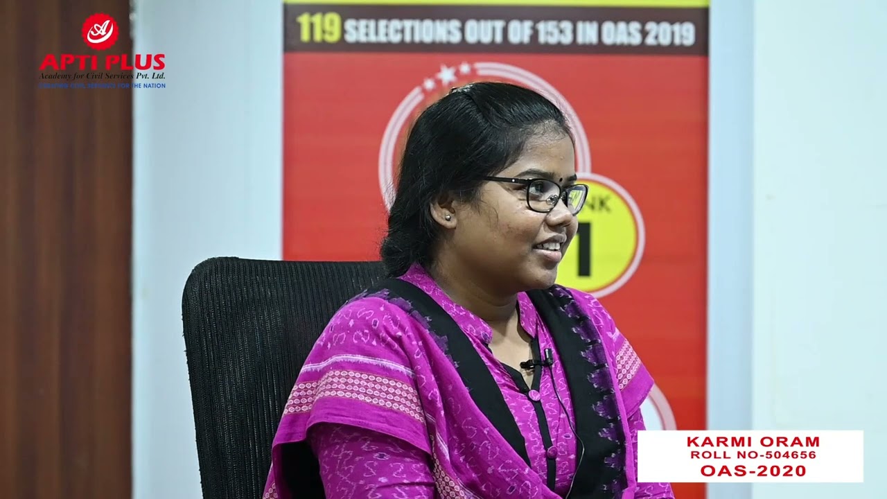 KARMI ORAM  Rank 333 -  OAS 2020 - 21 Mock Interview 2 -APTI PLUS
