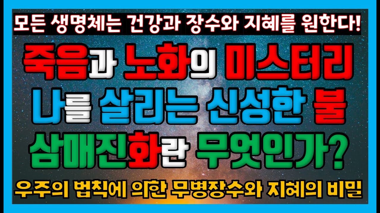 뇌와 생각과 마음 그리고 우주의 생명 법칙| 죽음에 코웃음치며 뇌를 보강해 무병 장수와 지혜를 가져오는 비밀 신성한 불, 삼매진화란 무엇인가?그 미스터리 해결책