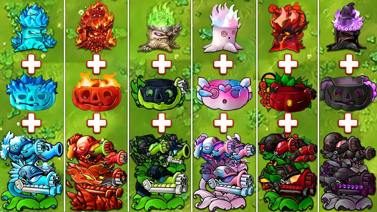 PVZ 1 Fusion 3.9 Challenge! Team Gatling VS Torchwood Pumpkin VS Obsidian Gargantuar - Who Will Win?