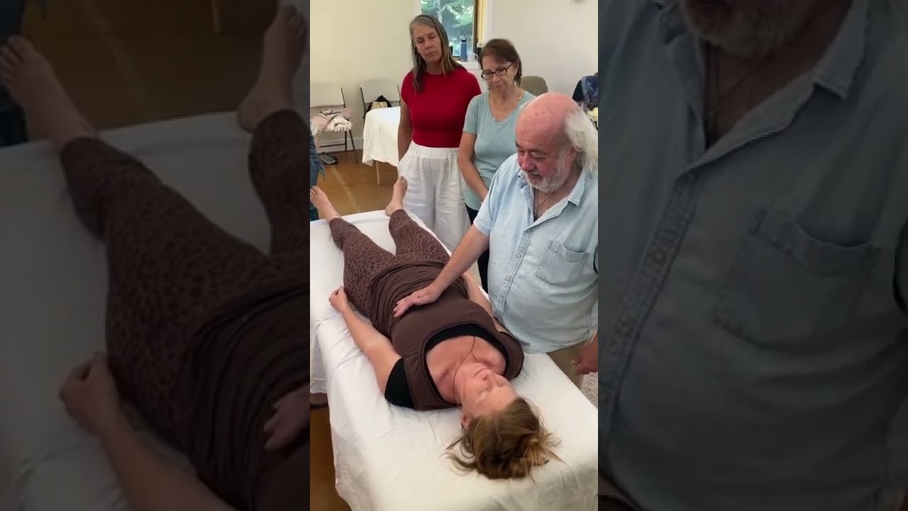Connecting with breath golden fish on abdomen