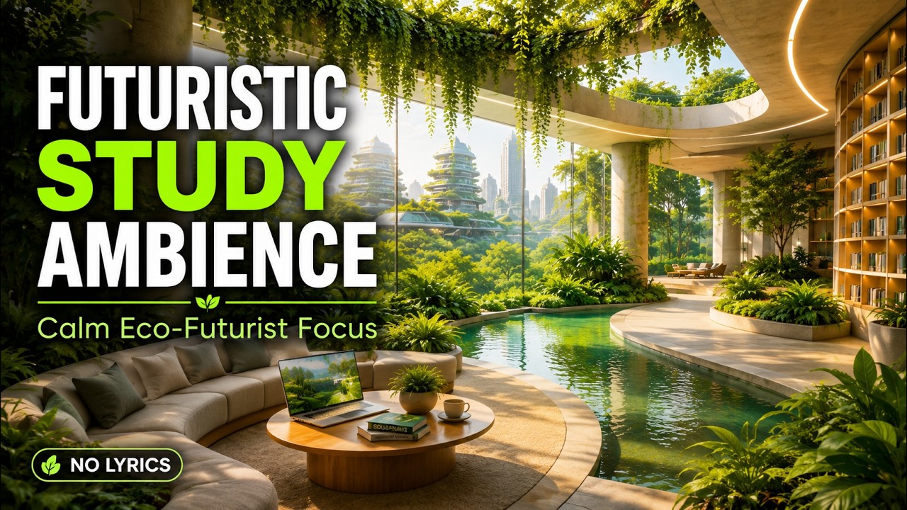 Futuristic Study Ambience | Calm Eco-Futurist Soundscape for Focus (No Lyrics)