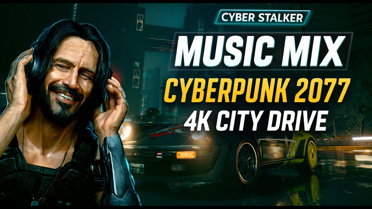 Gaming Music Video: Cyberpunk 2077 4K City Drive | Bass & Vibes