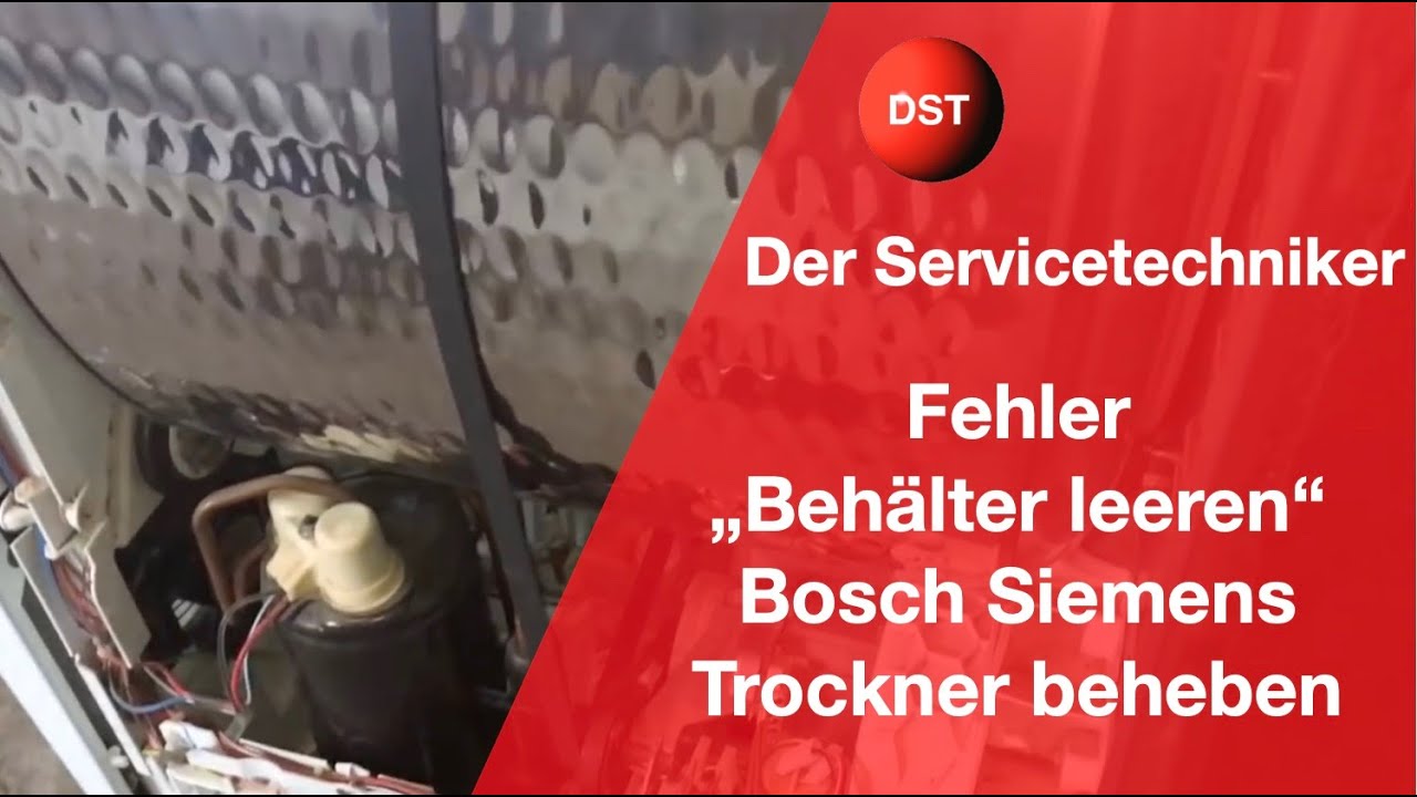 Behälter leeren Trockner Bosch Siemens Pumpe reinigen- so geht es!