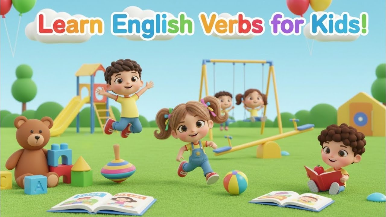 تعليم الأفعال في اللغة الإنجليزية للأطفال | Learn English Verbs for Kids 👦📚✨