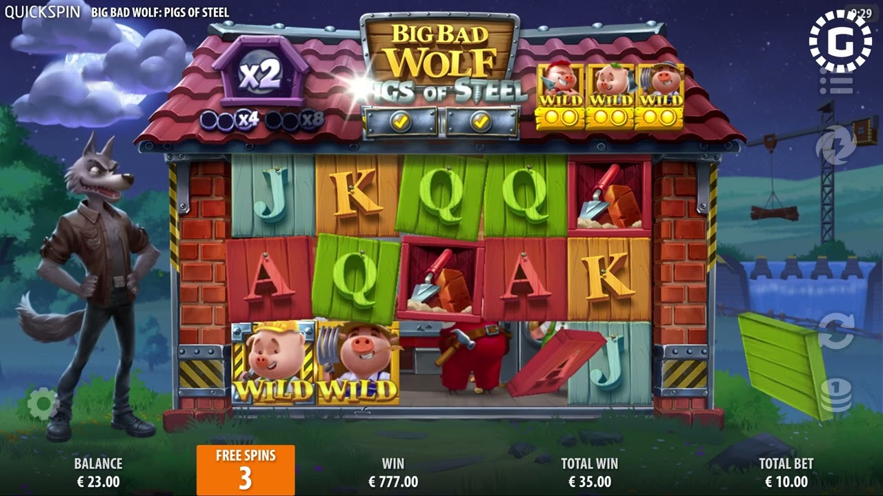 Big Bad Wolf Pigs of Steel by Quickspin Slot Features | GamblerID