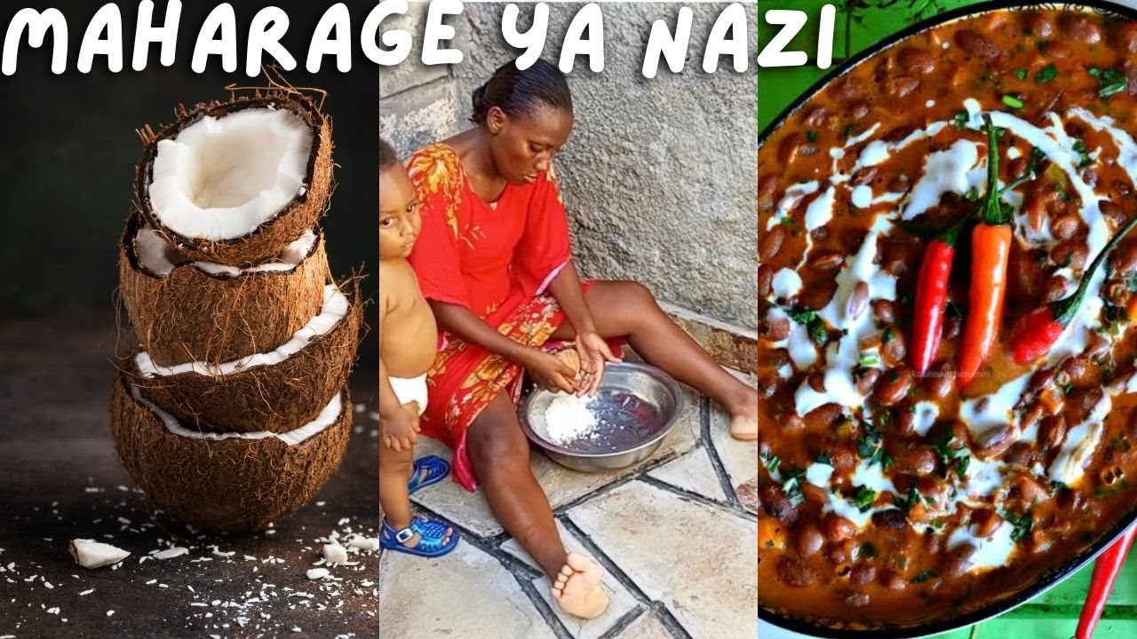 HOW AFRICAN’S 🇰🇪 GRATE COCONUT & COOK BEANS IN COCONUT CREAM/MAHARAGE YA NAZI #africanfood #fyp