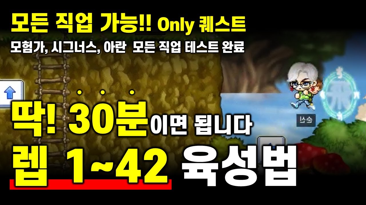 로나월드 육성법 레벨 1~42 딱 30분! (모험가,시그너스,아란 모두 가능)