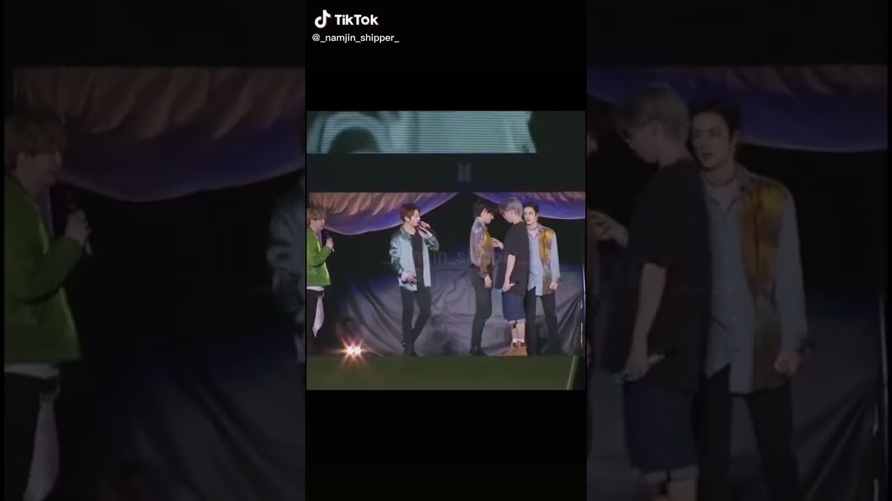 Jin looks like he thought he was touching June's chest and not Tae's chain Oh yeah Namjoon 😂😂 #RJ