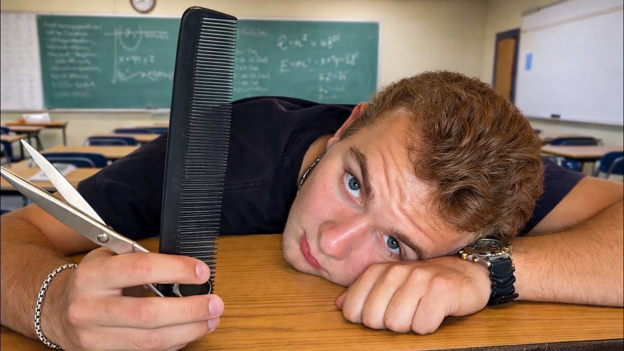 ASMR $5 Haircut during Math class
