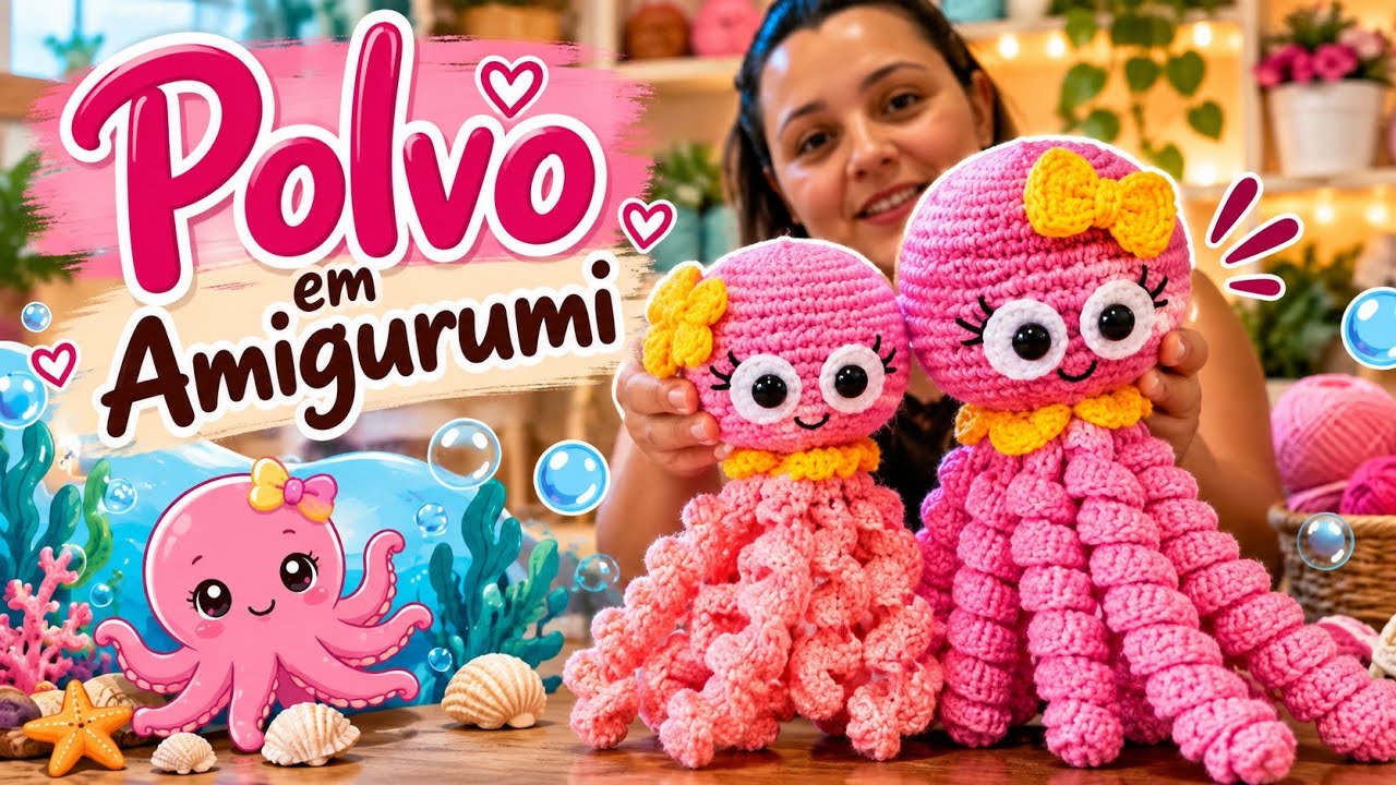 Polvo em amigurumi