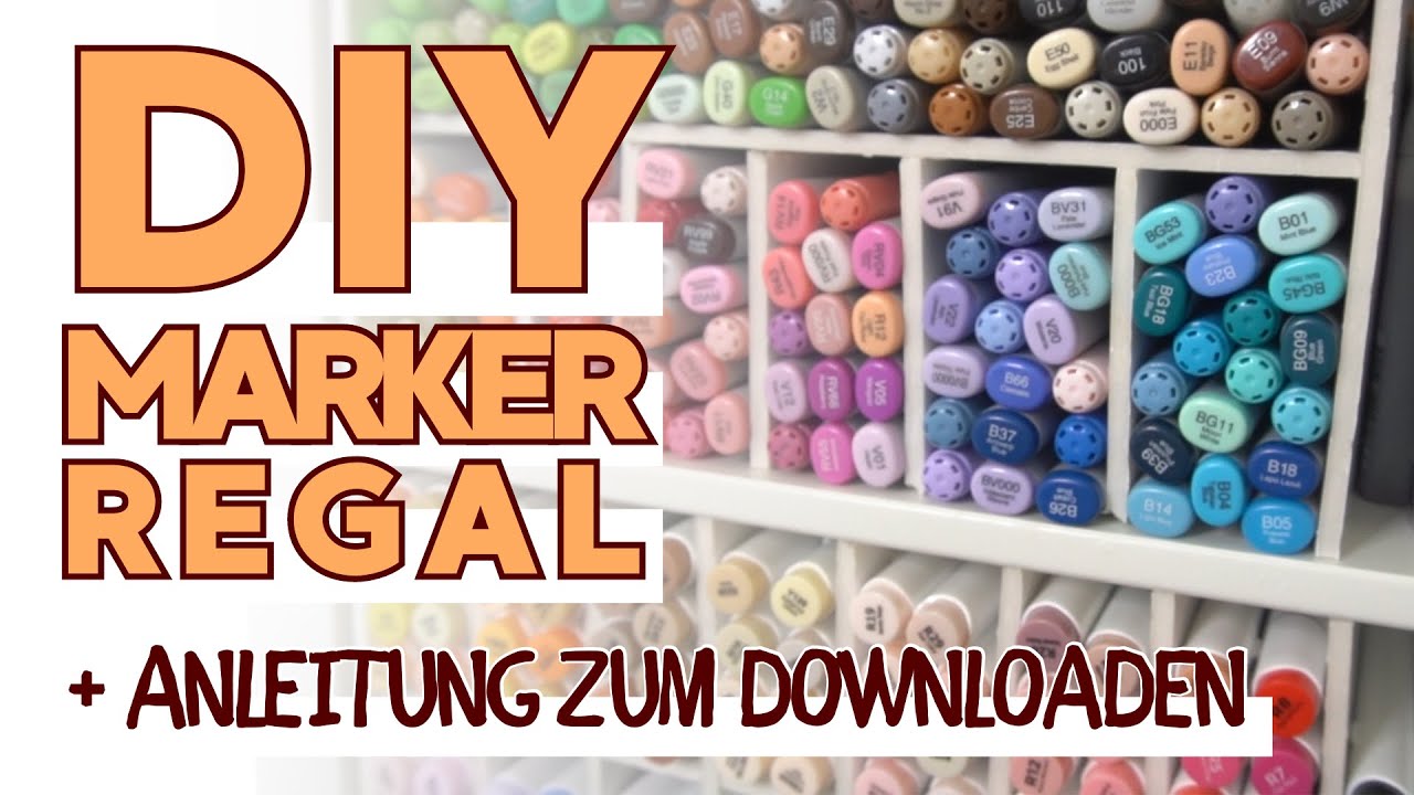 DIY MARKER REGAL easy selbst bauen für unter 20€ | Aufbewahrung für Stifte | Anleitung als Download