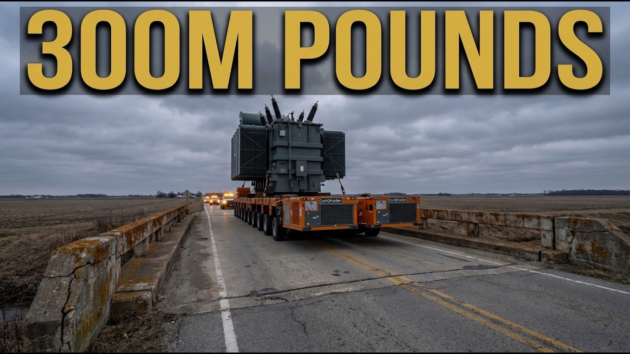 Ohio's Most Dangerous Superload Goldhofer SPMT vs. 5 Aging Bridges One Collapsed Under the Wheels