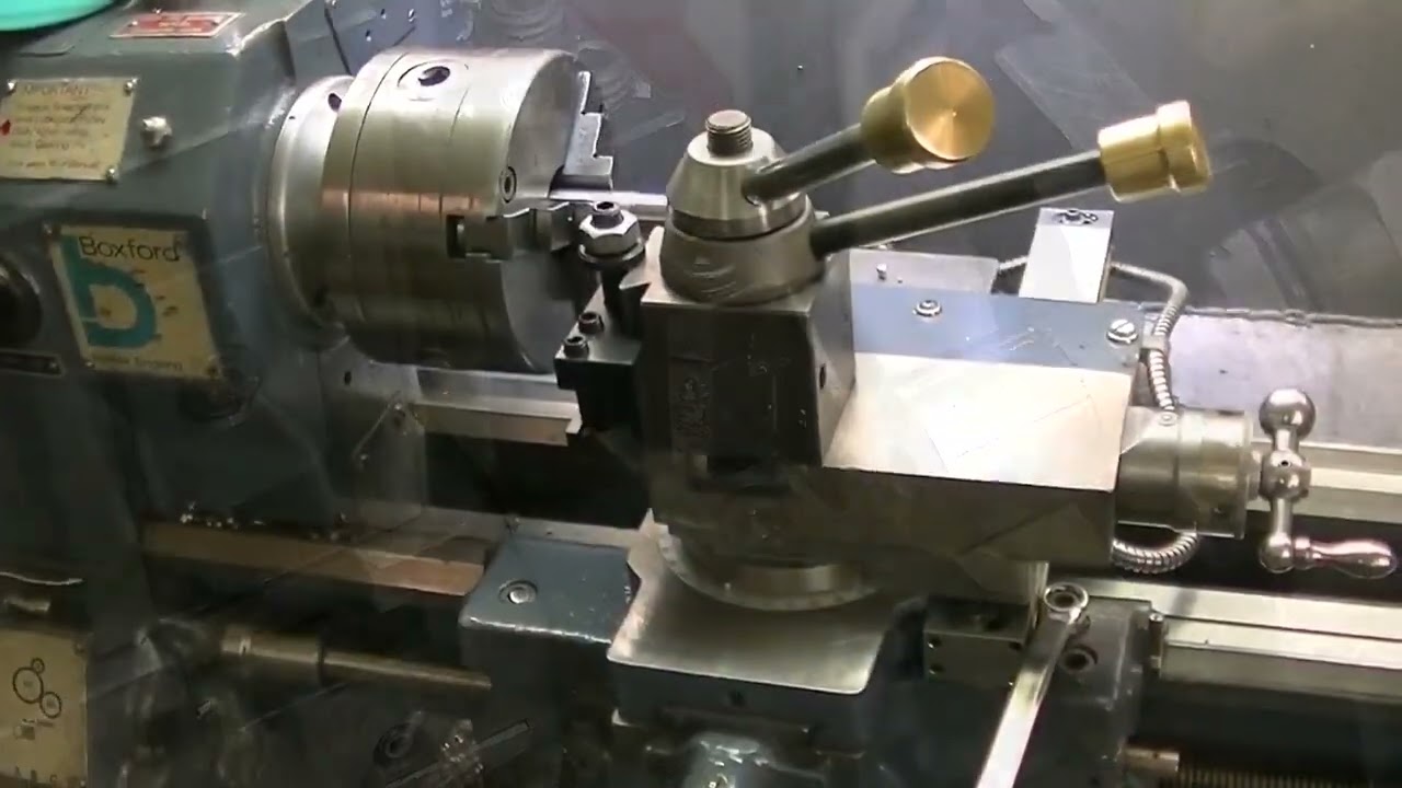 Parting stainless steel shims on a Boxford lathe