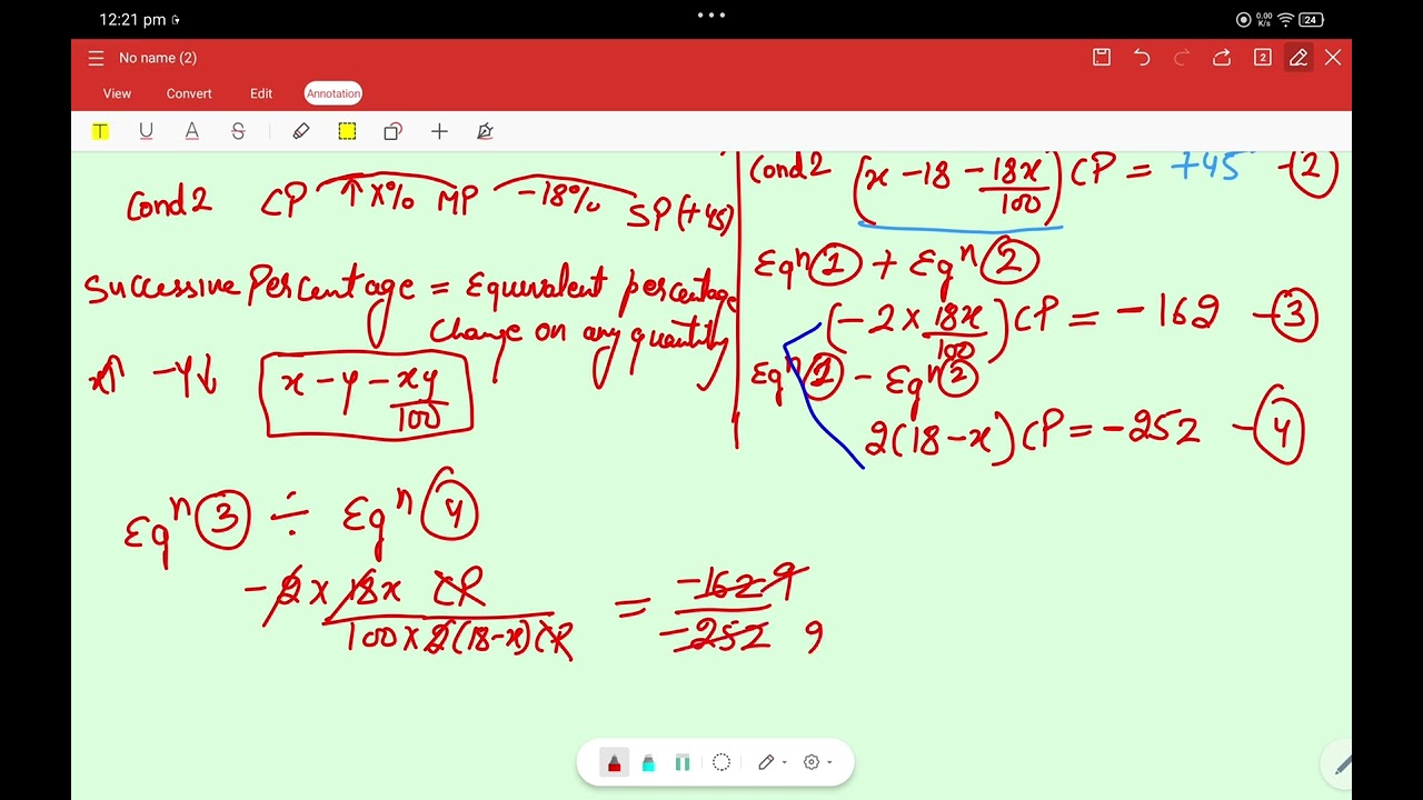 Question on successive percentage 