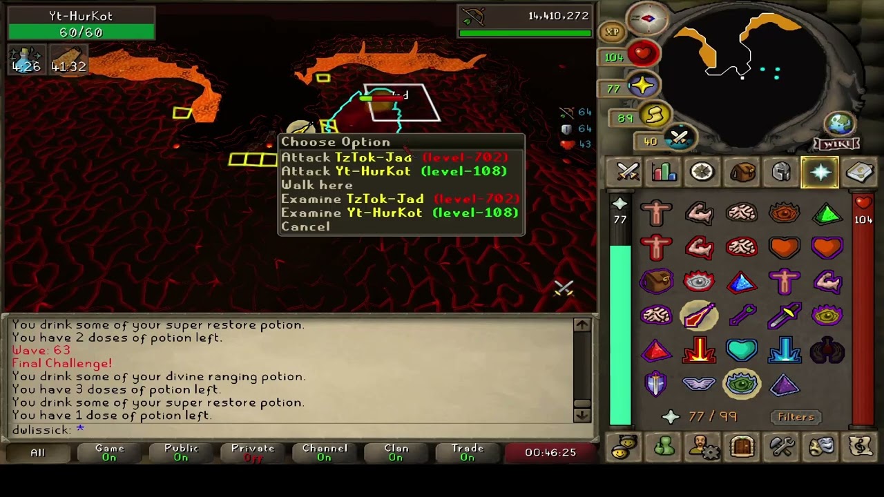 Personal best 42:04 at Fight Caves