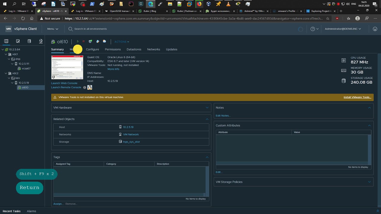 Создание vm [ virtual machine ]  в  VMware vCenter Server 6.7