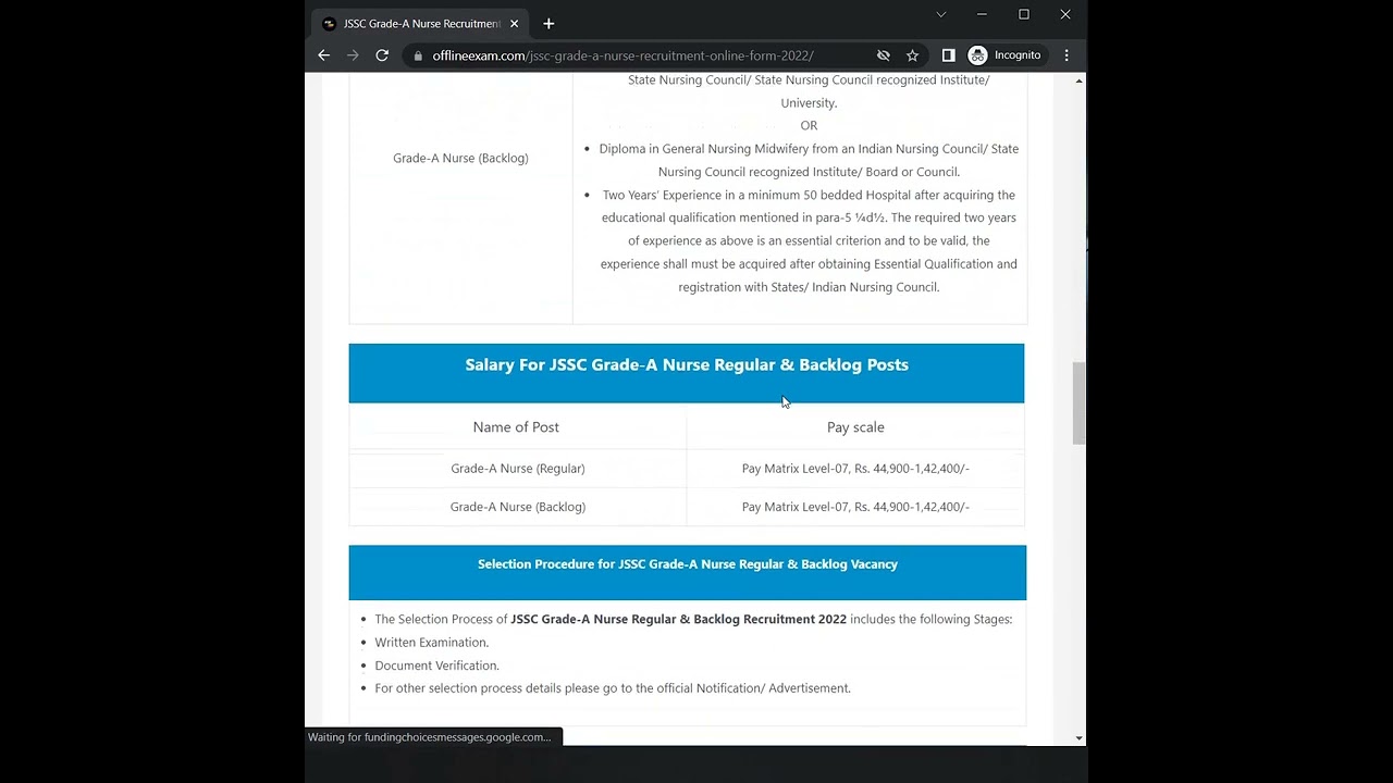 JSSC Grade-A Nurse Recruitment Online Form 2022 | #jsscgrade-anursevacancy #jsscvacancy #shorts