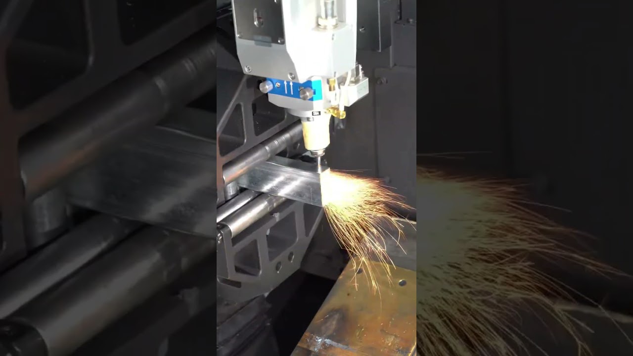 The unique laser tube cutting machine cuts stainless steel square tubes very smoothly 