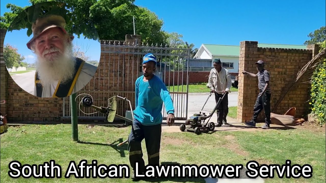 Cutting people's grass is a business in South Africa