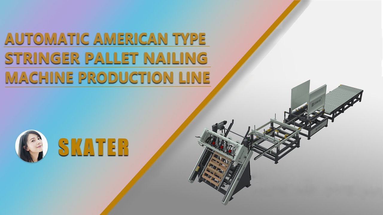 Automatic American type stringer pallet nailing machine production line