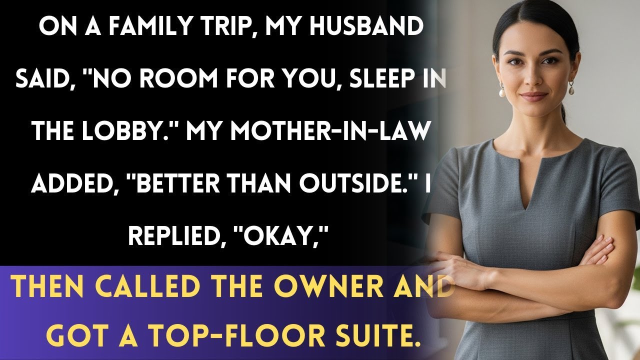 No Room for Wife on Family Trip! Left to Sleep in Lobby, But She Takes Control.