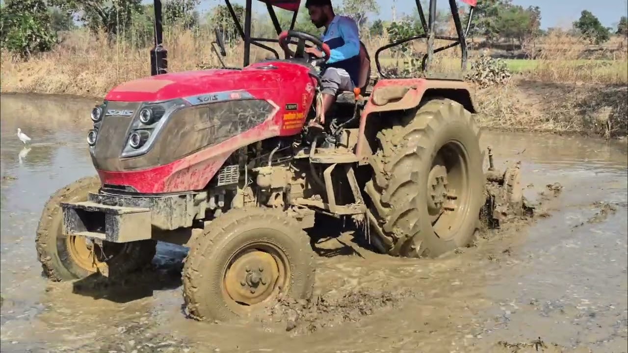 Solis 4515 e with 6 feet Solis rotavator #tractor #shorts #Solis 
