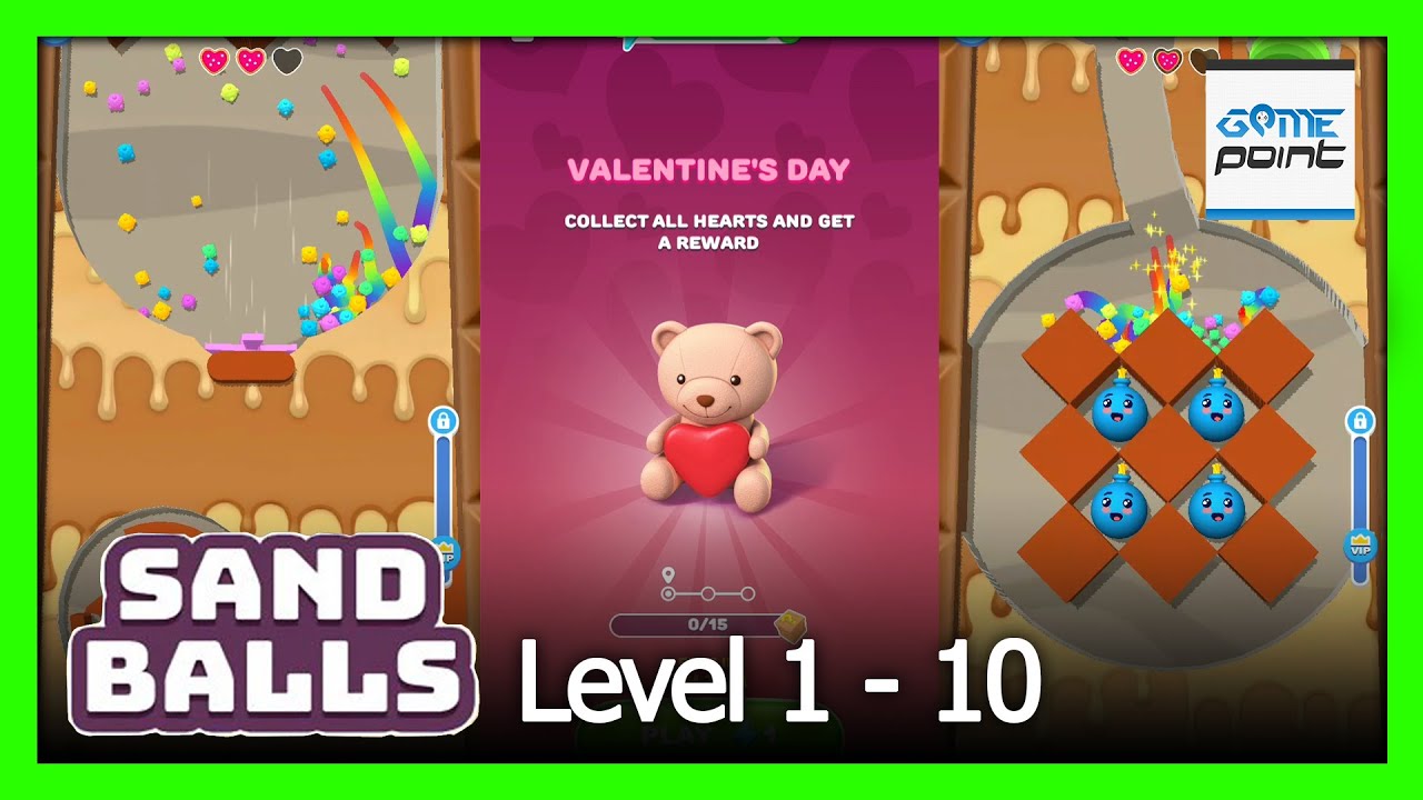 Sand Balls Valentine's Day New Update Level 1 - 10 | Sand Balls Puzzle Game |@GamePointPK