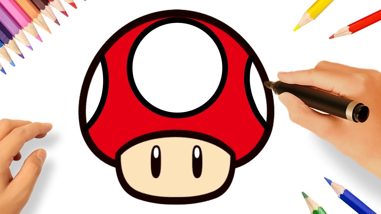 CÓMO DIBUJAR UN HONGO DE MARIO FACIL 🍄| MUSHROOM | SUPER MARIO BROS