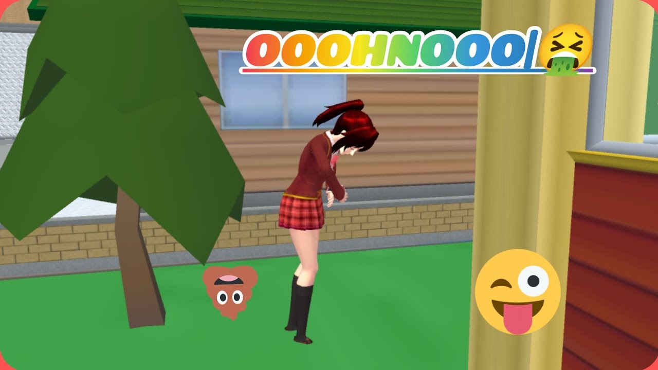 RINA POOPED AFTER EATING RAMEN, SHE COULDN'T HOLD IT ANYMORE | SAKURA SCHOOL SIMULATOR
