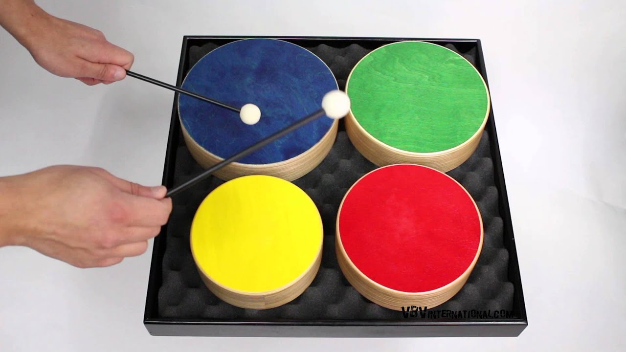 Set de 4 Toms de Couleur en Bois - Rohema Percussion